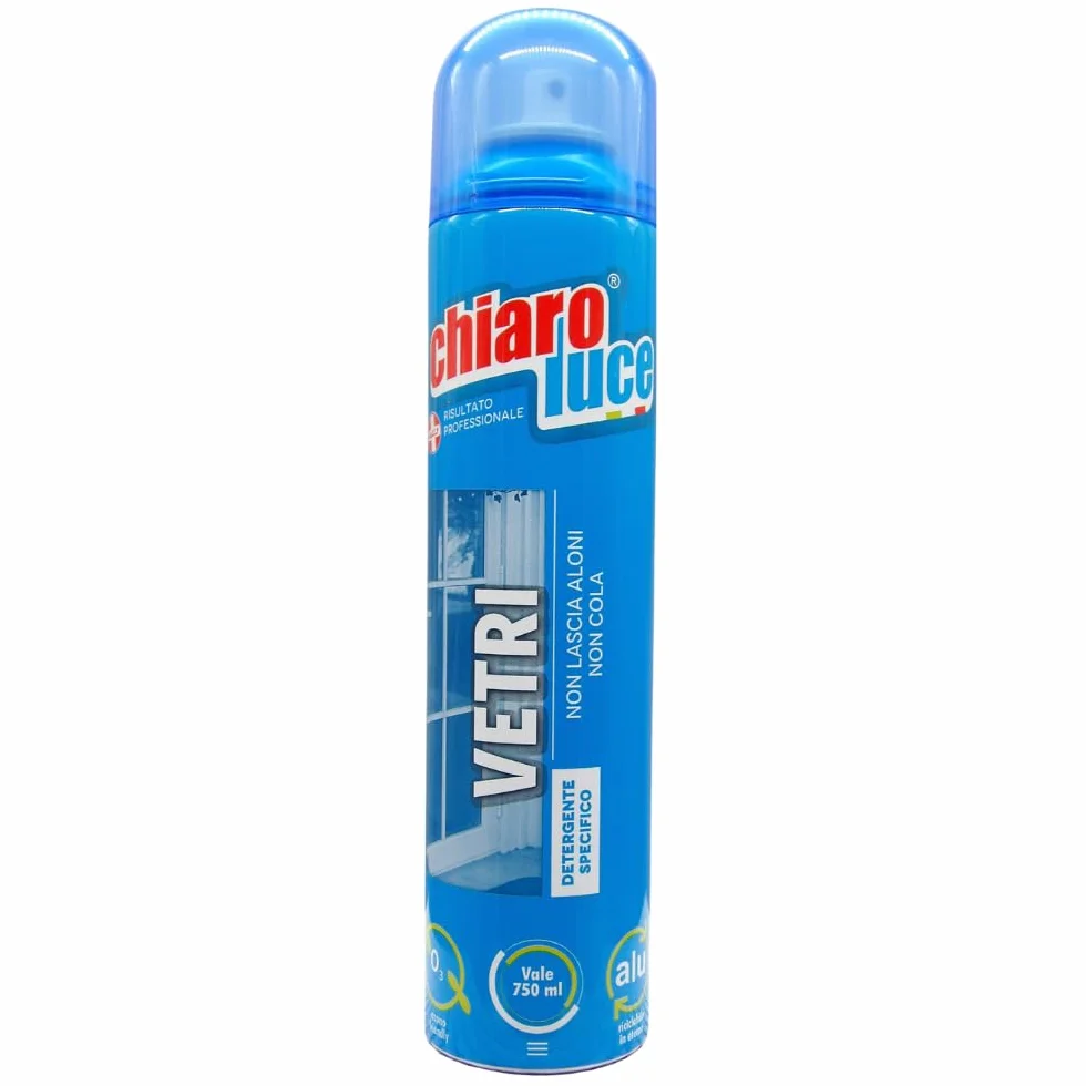 Chiaro Luce Vetri Spray 300ml (4 Flaconi) Pulizia Senza Aloni per Vetri, Specchi, Schermi