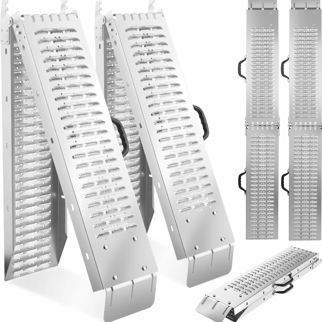 Tectake Rampe di Carico Pieghevoli in Acciaio Zincato 186 cm 400 kg