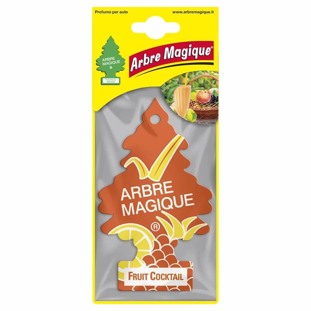 Arbre Magique Mono Profumatore Auto Fragranza Fruit Cocktail Fresca Delicata Durata 7 Settimane Made in Italy 1 Pezzo