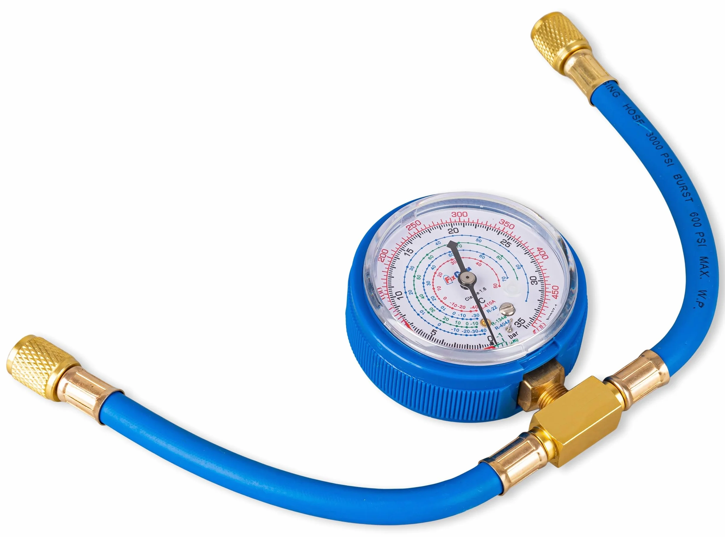 FixClima R32 - Refrigerante 2 x 400 g, con tubo, manometro e adattatore, gas di ricarica per condizionatori d'aria per sistemi split e monoblocco, forte capacità di raffreddamento, qualità