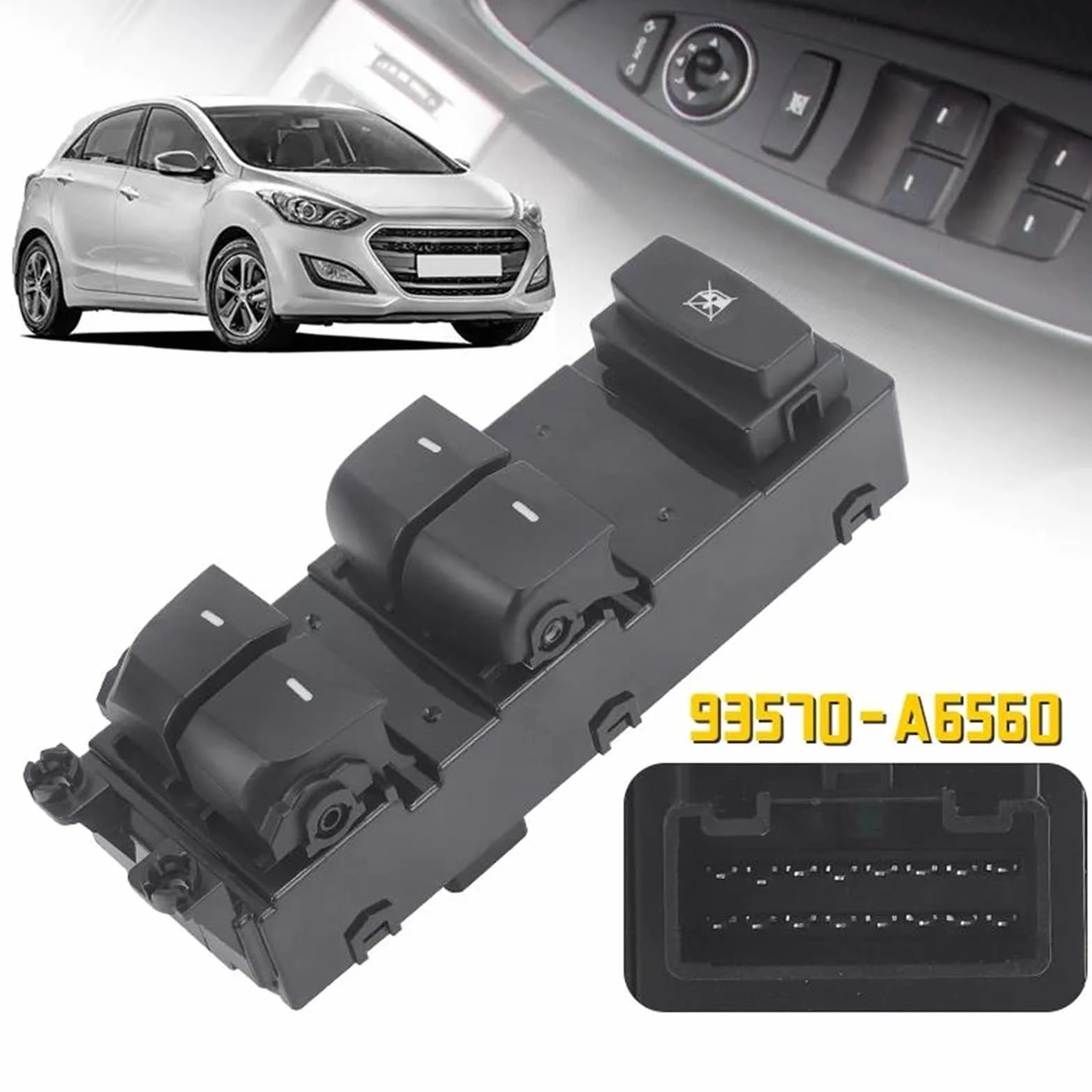 Interruttore Controllo Finestra Principale Alimentazione Per Hyundai Per I30 2012-2016 Pulsante Sollevatore LHD RHD 93570-A6560 Interruttore Alzacristalli