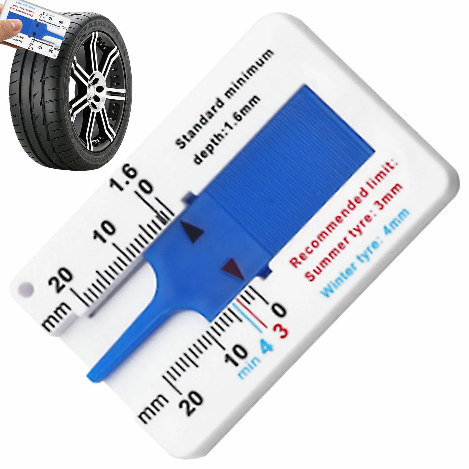 Misuratore di profondità dei pneumatici 0-20 mm Tester battistrada preciso