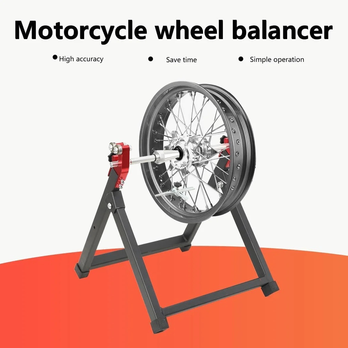 Cavalletto Equilibratrice per Ruote di Moto, Bilanciatore per Pneumatici Design Pieghevole Equilibratrice per Bilanciare Cerchi e Ruote Danneggiati