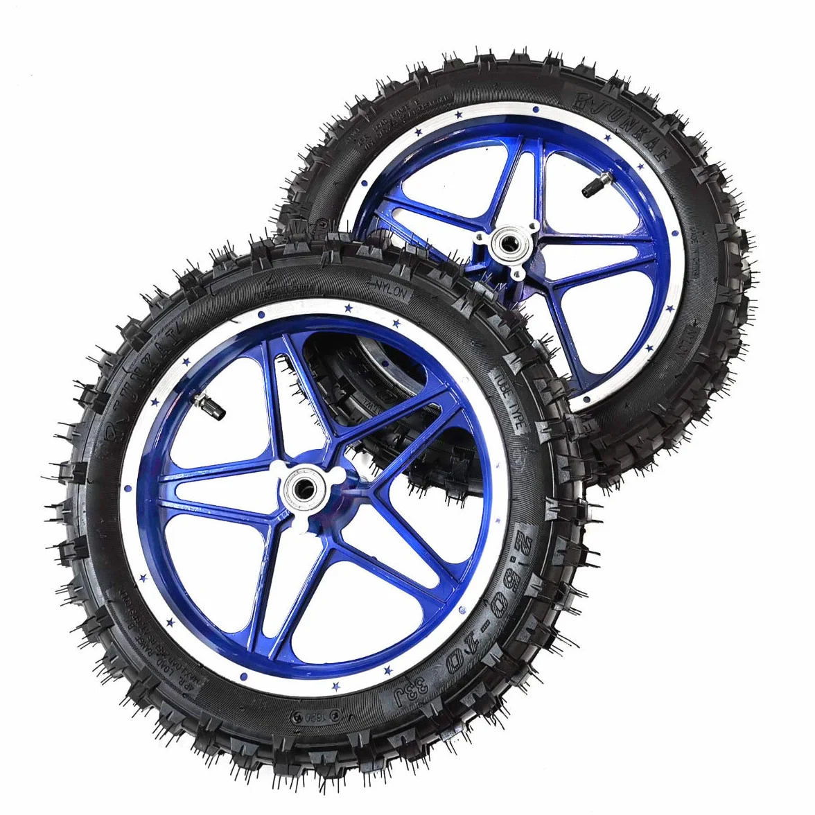 STI Set Cerchi Completi Gomma Ant+Post Minicross 10x2.5 + Camere Aria 10" x2.5