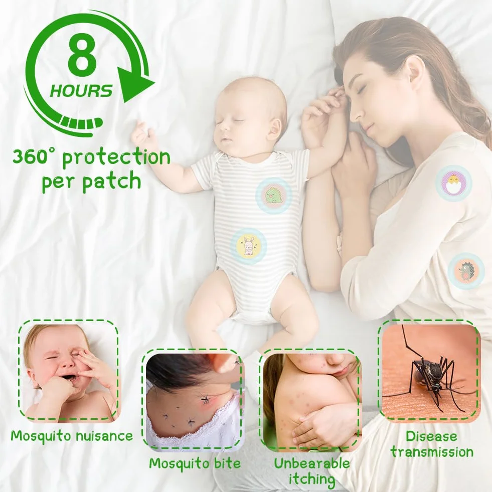 AOOWU 216 Pezzi Adesivi Antizanzare Naturali per Bambini e Adulti Campeggio All'aperto