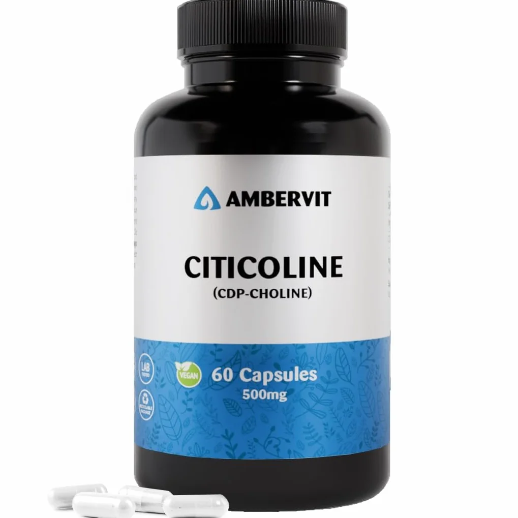 Citicolina 500 mg 60 Capsule CDP Colina integratore Alta Concentrazione Memoria Concentrazione Prestazioni Mentali Ambervit