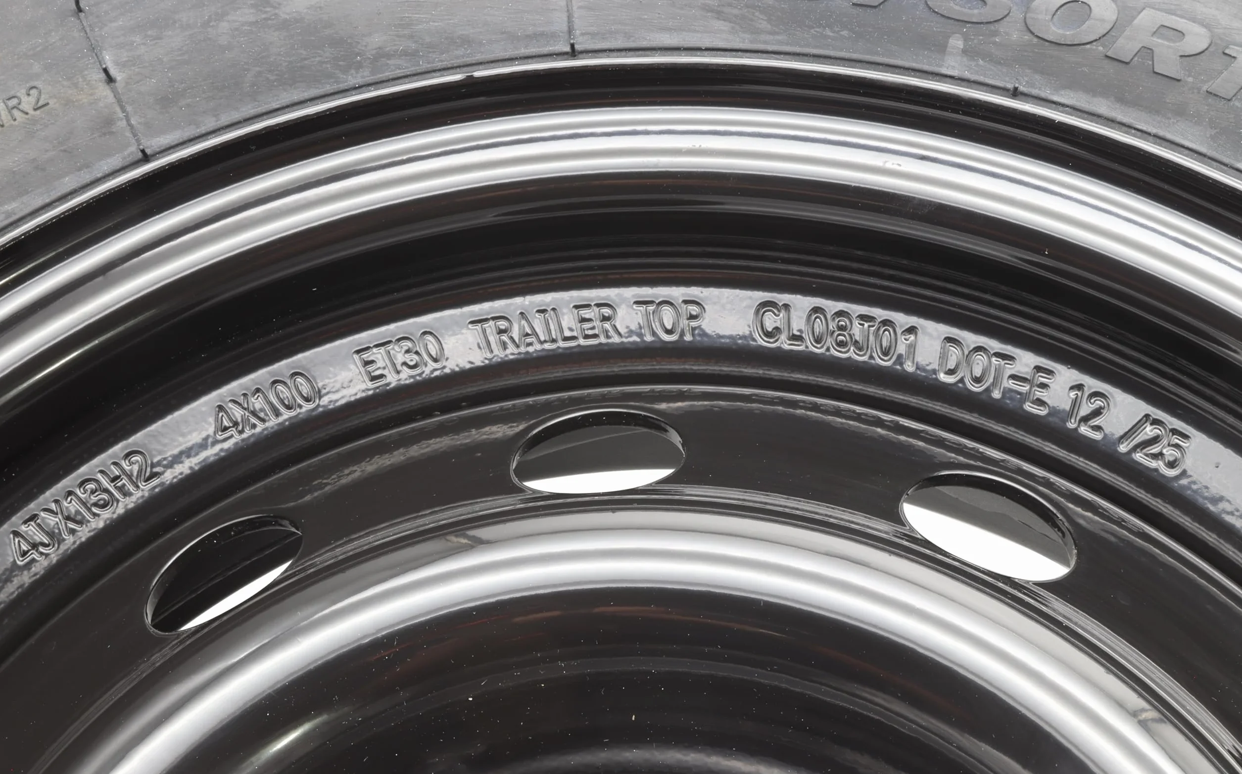 Ruota completa 145/80R13 79N 4 x 100, 4Jx13, 145 80 R 13, llanta nera, ruota per rimorchio