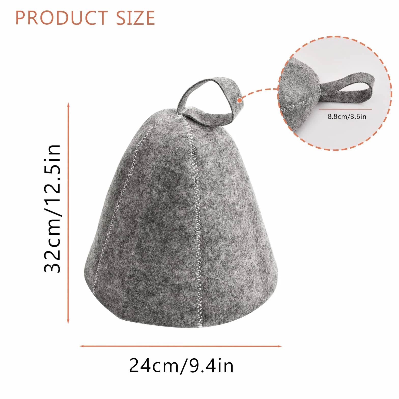 Cappello Sauna in Feltro 2 PCS Anti-Calore per Uomo e Donna Grigio