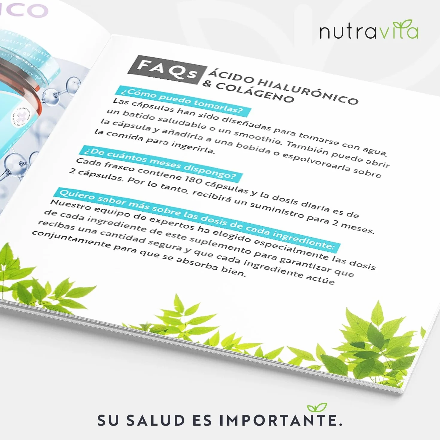 Nutravita Collagene e Acido Ialuronico Integratore 180 Capsule 1000mg + 200mg Vitamina C Biotina Zinco Selenio Capelli Pelle Unghie
