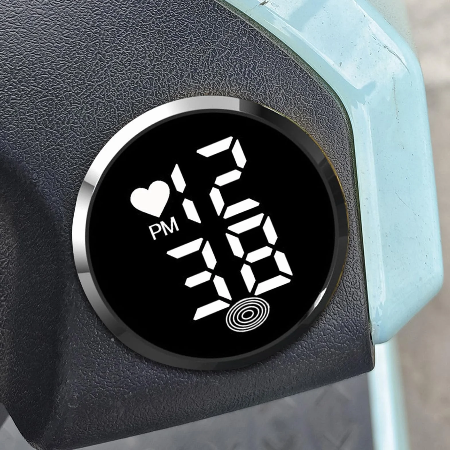 Orologi Da Cruscotto Per Veicoli | Orologio Digitale Adesivo Per Motocicli,Display LED Orologio Adesivo Per Autocarro Bicicletta Ventilazione Cruscotto