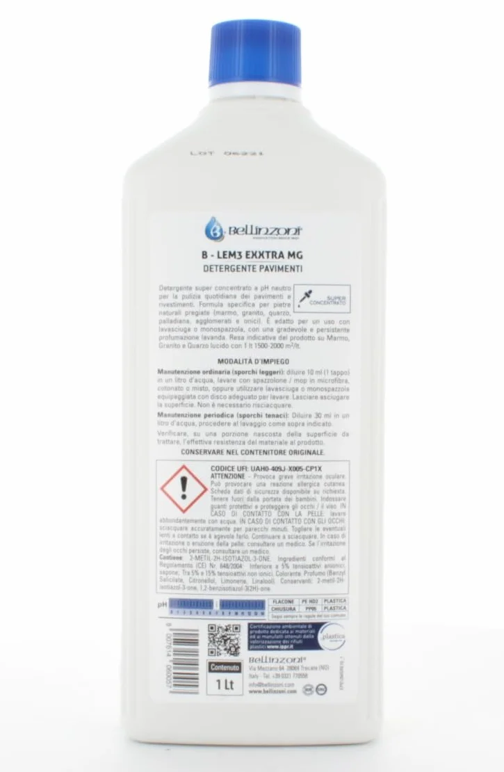 B-Lem3 Exxtra MG Detergente super concentrato marmo, granito Lt.1