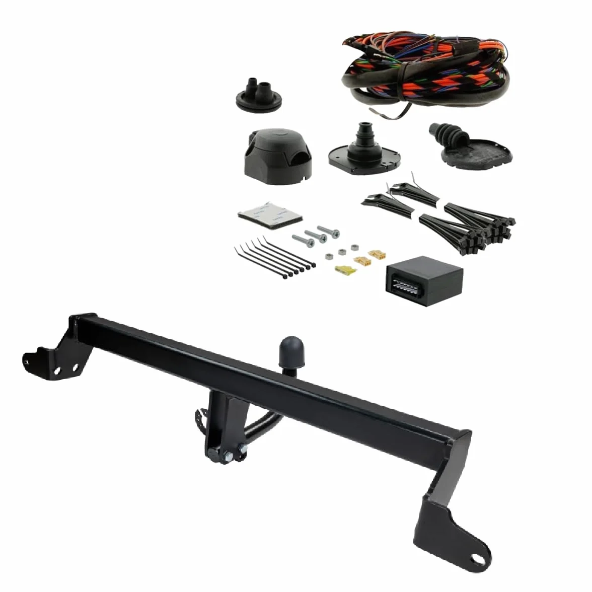 UmbraRimorchi Gancio di traino fisso a collo di cigno AHK + 13p compatibile con Mercedes C 23046/F+MB080D1 03/2007-02/2014