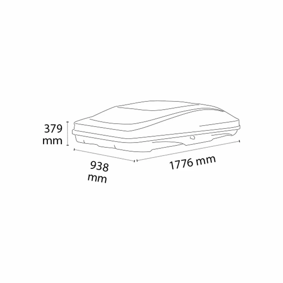 G3 g322406 Box da Tetto Spark 520, 420 Litri, Nero Metallizzato Opaco