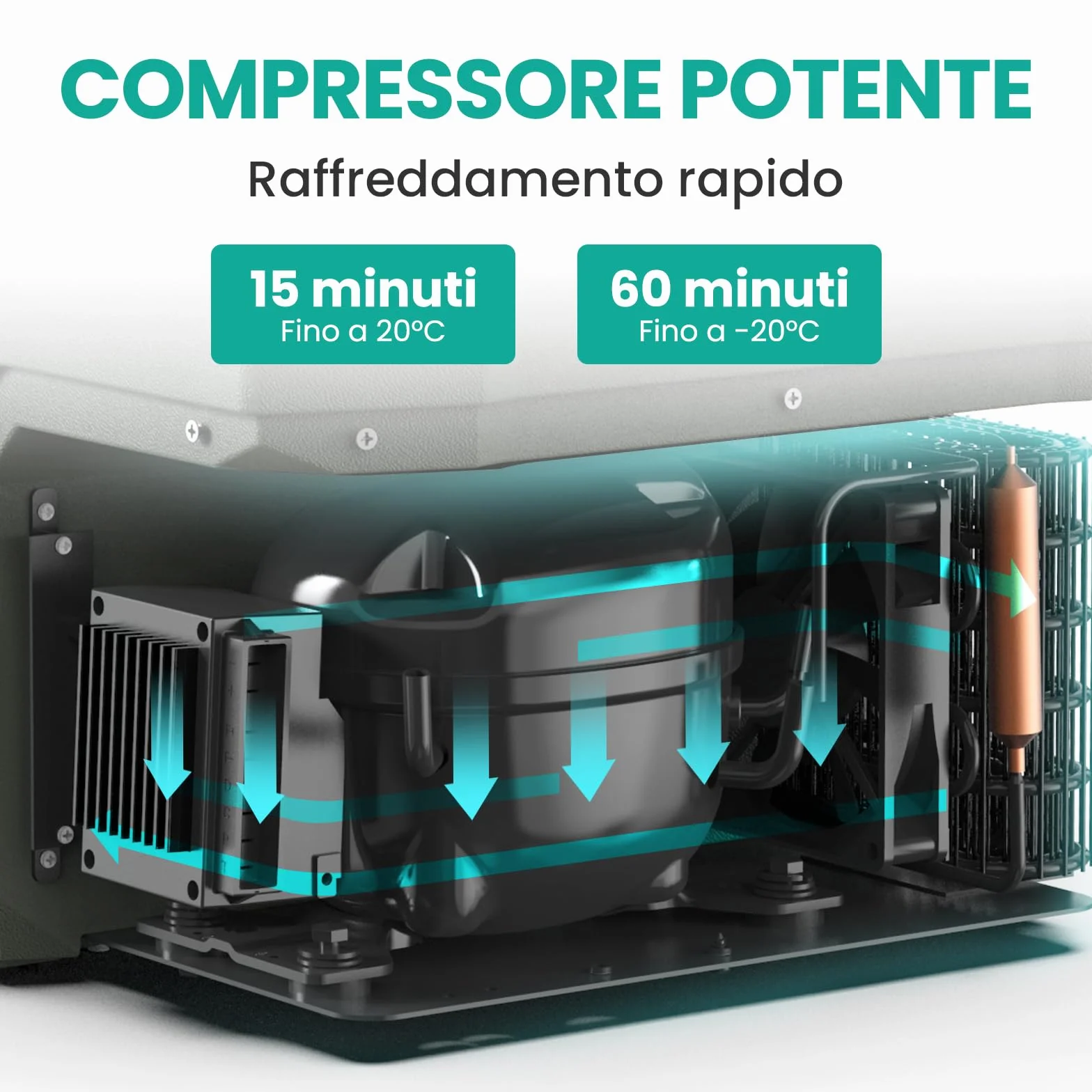 Alpicool KLS38 Frigo per Auto 31L con APP, 2026 Doppia Zona Frigorifero Portatile Elettrico 12/24V DC 100~240 V AC,Frigo Portatile per Camion Viaggio Picnic,-20℃-20 ℃,con Scomparto Ghiaccio,Verde