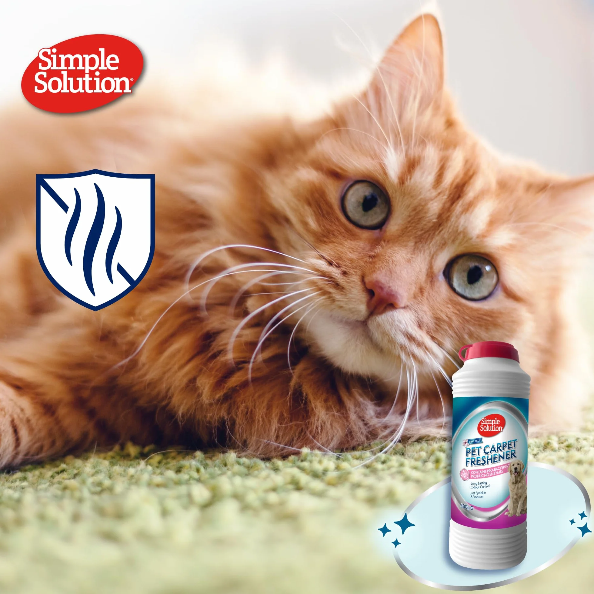 Simple Solution Freshener per Tappeti per Animali Domestici z Granuli Enzimatici
