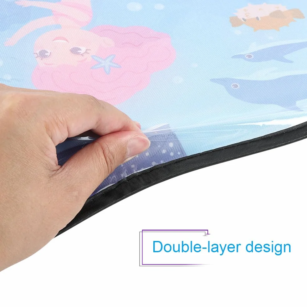 URAQT Parasole Auto Bambini, 2 Pezzi Oscuranti Finestrini Auto per Bambini e Neonati, 44 * 36CM Tendine Parasole Auto Bambini, Parabrezza per auto per bambini anti-ultravioletti(Mondo sottomarino)