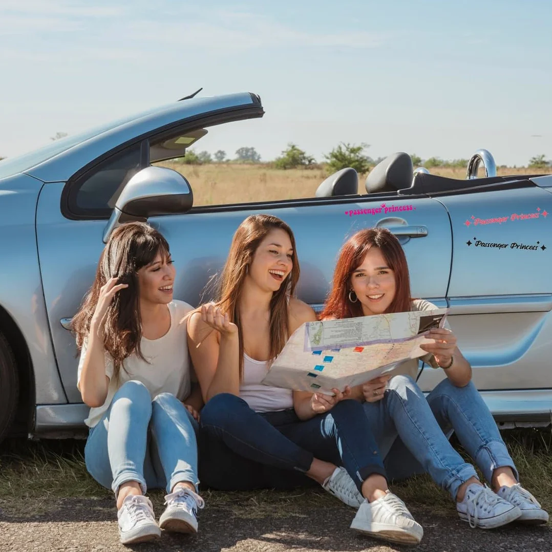 JEYORZY Passenger Princess Adesivo Auto 4 Pezzi Adesivi Divertenti Finestrino Decorazione Donne
