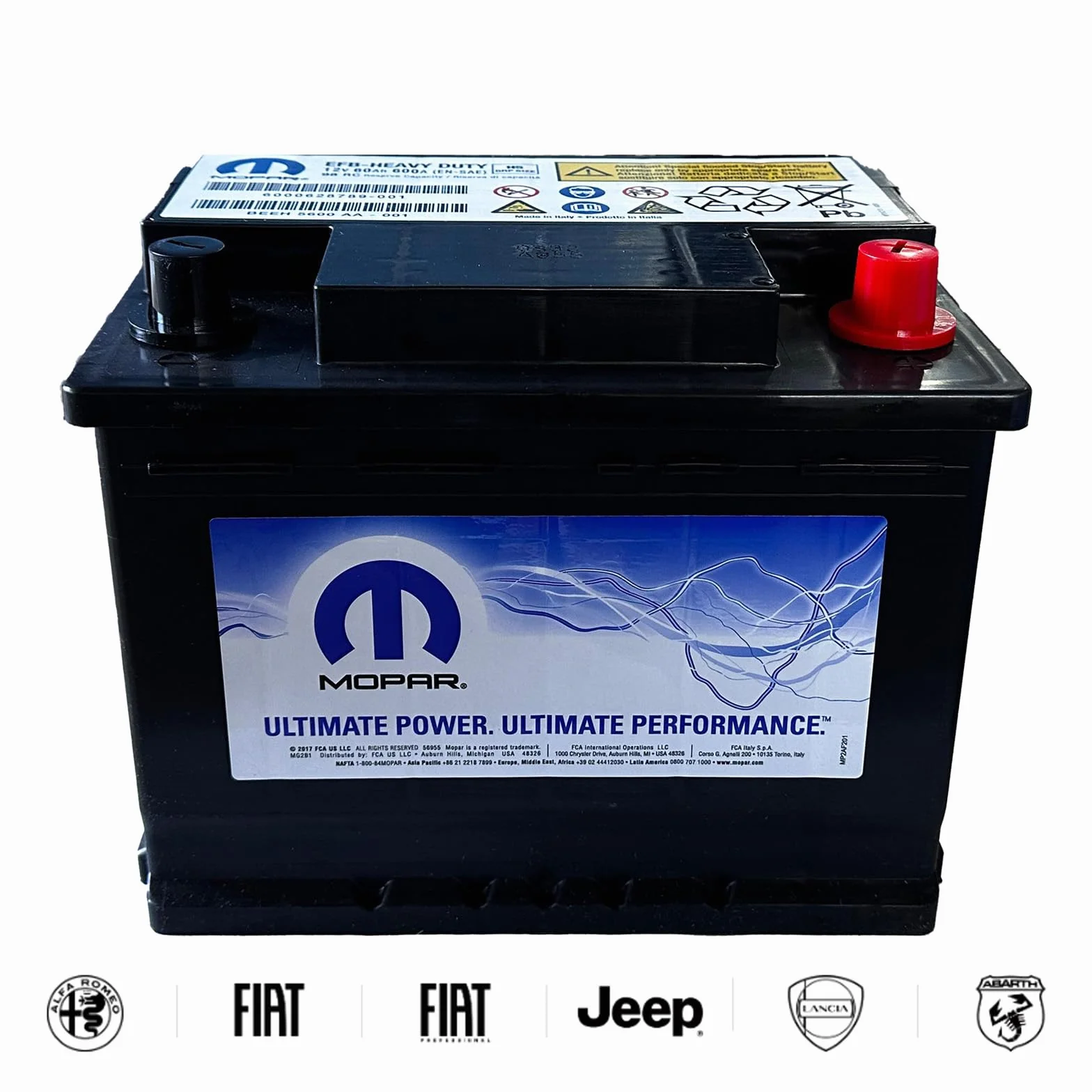Bateria Auto 60Ah EFB 600A Start & Stop do FIAT, ALFA ROMEO, LANCIA, JEEP