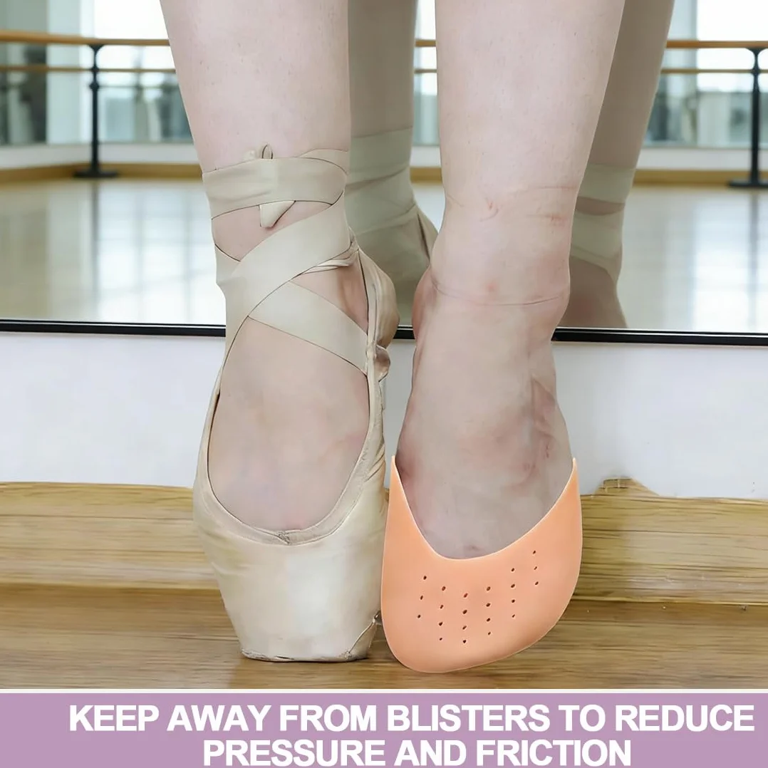 Protezioni dita in morbido silicone antiscivolo traspiranti per scarpe da balletto