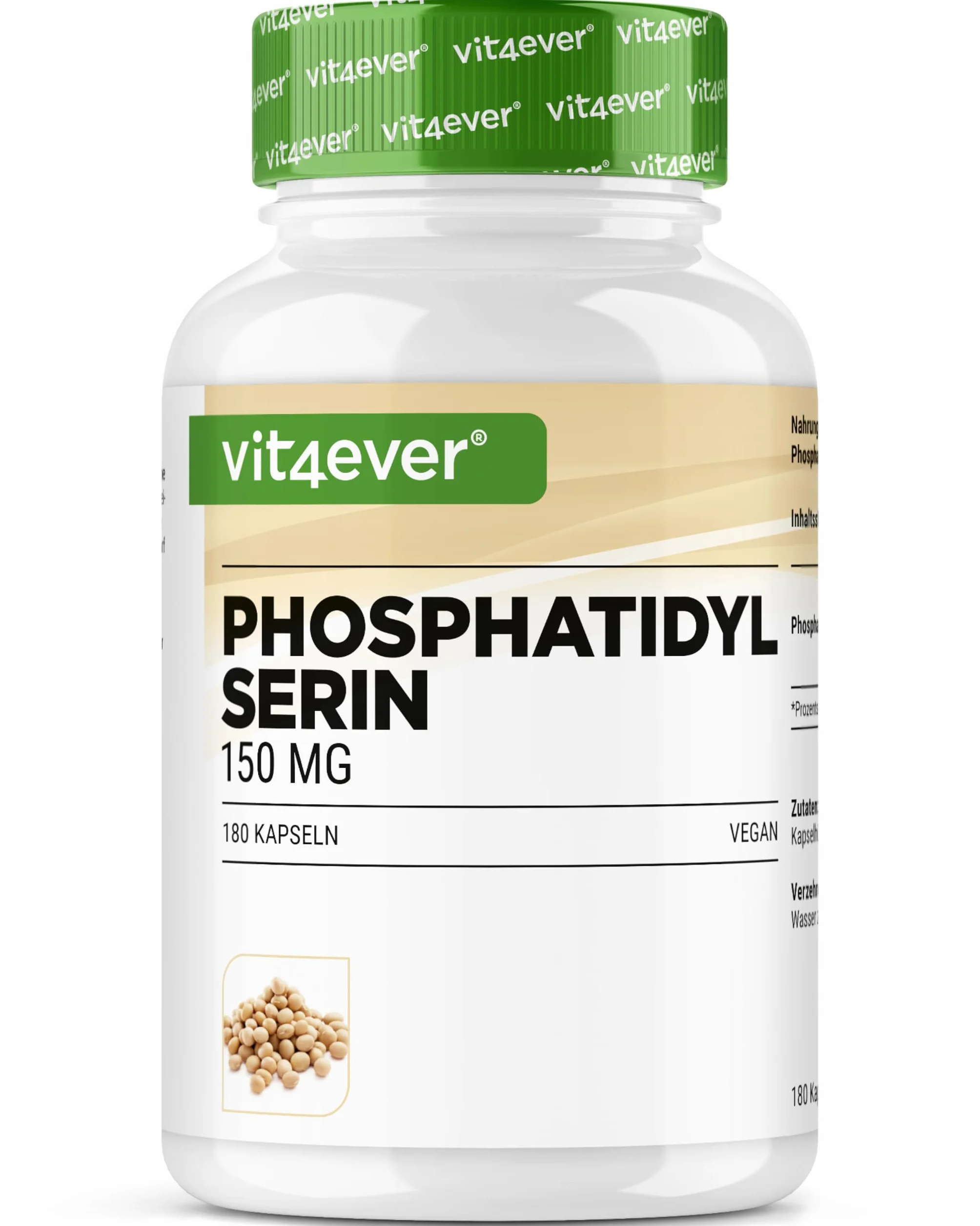 vit4ever Fosfatidilserina 300 mg 180 Capsule Alto Dosaggio Vegano