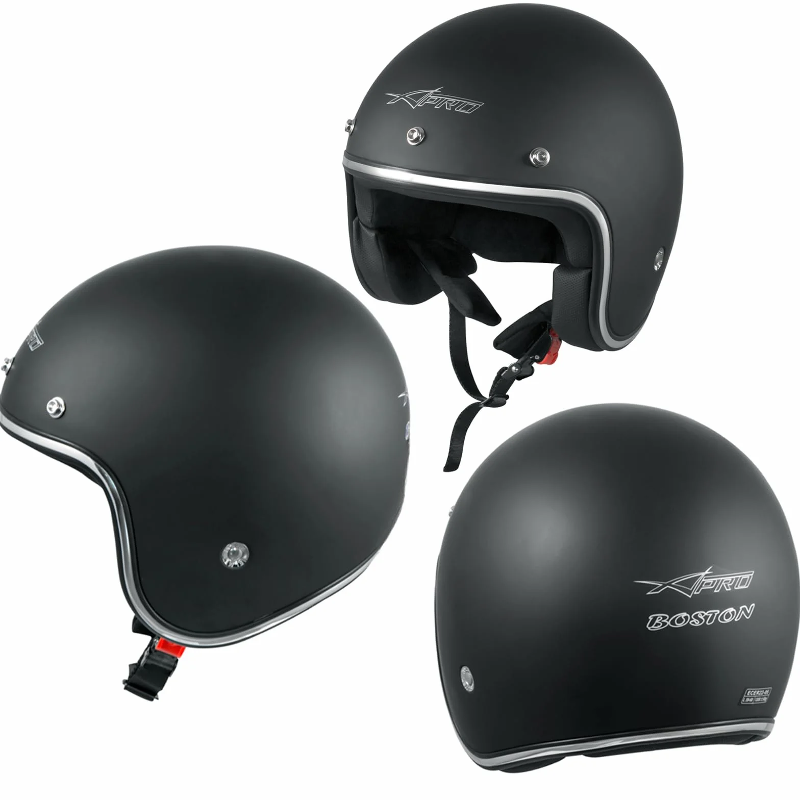 Casco Moto Jet Omologato ECE 22-06 Nero Opaco taglia S