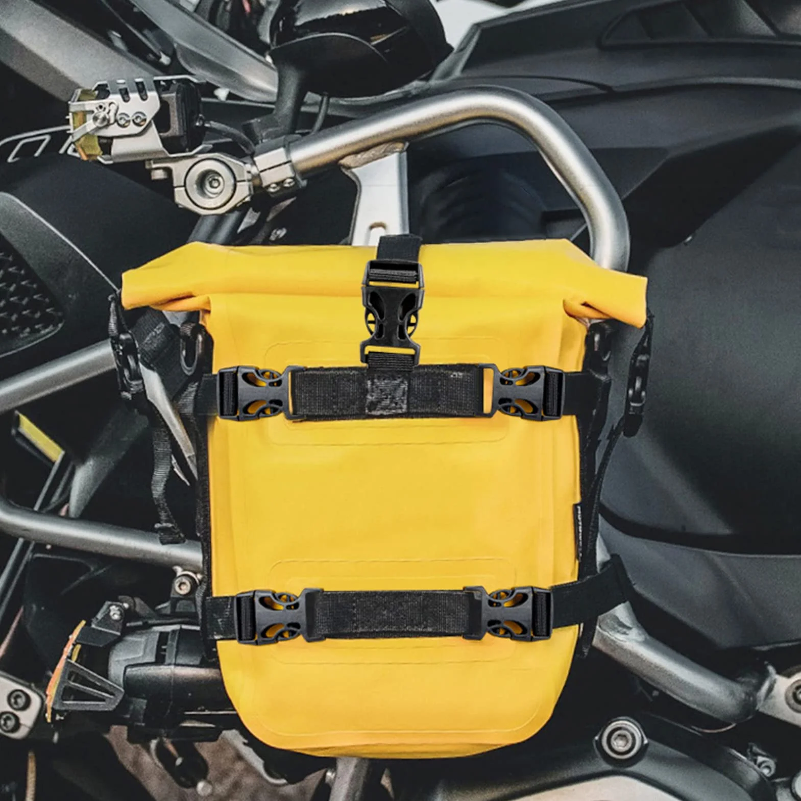 Shkalacar Borsa per Telaio Paraurti Moto, 8 Litri Laterale Completamente Impermeabile - Utilizzabile Come Tracolla