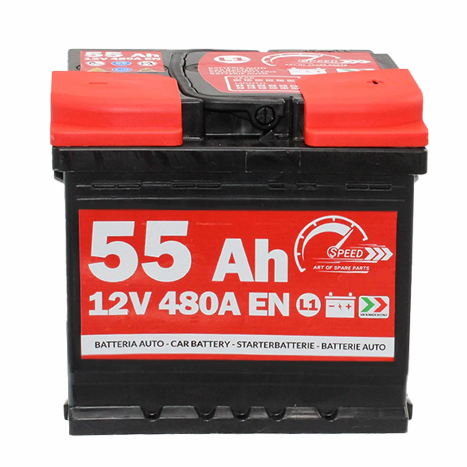 BATTERIA AUTO ORIGINALE SPEED BY SMC CODICE 7903430 L155 12V 55AH 480A EN CON POLO POSITIVO A DESTRA