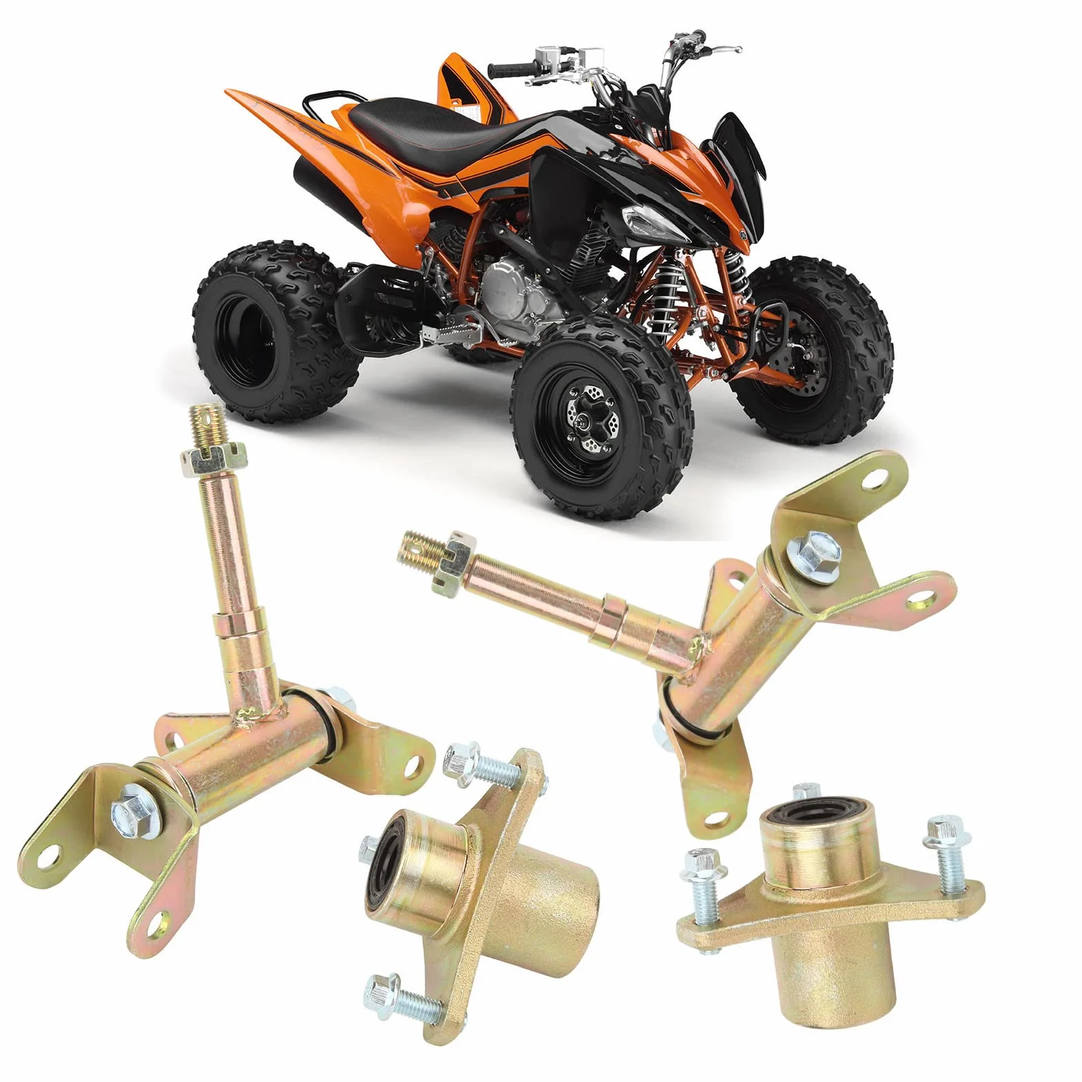 Anteriore Sterzo Strut Knuckle Mandrino Sinistro Destro Disco Freno Asse Ruota Lega di Alluminio Set per ATV Quad