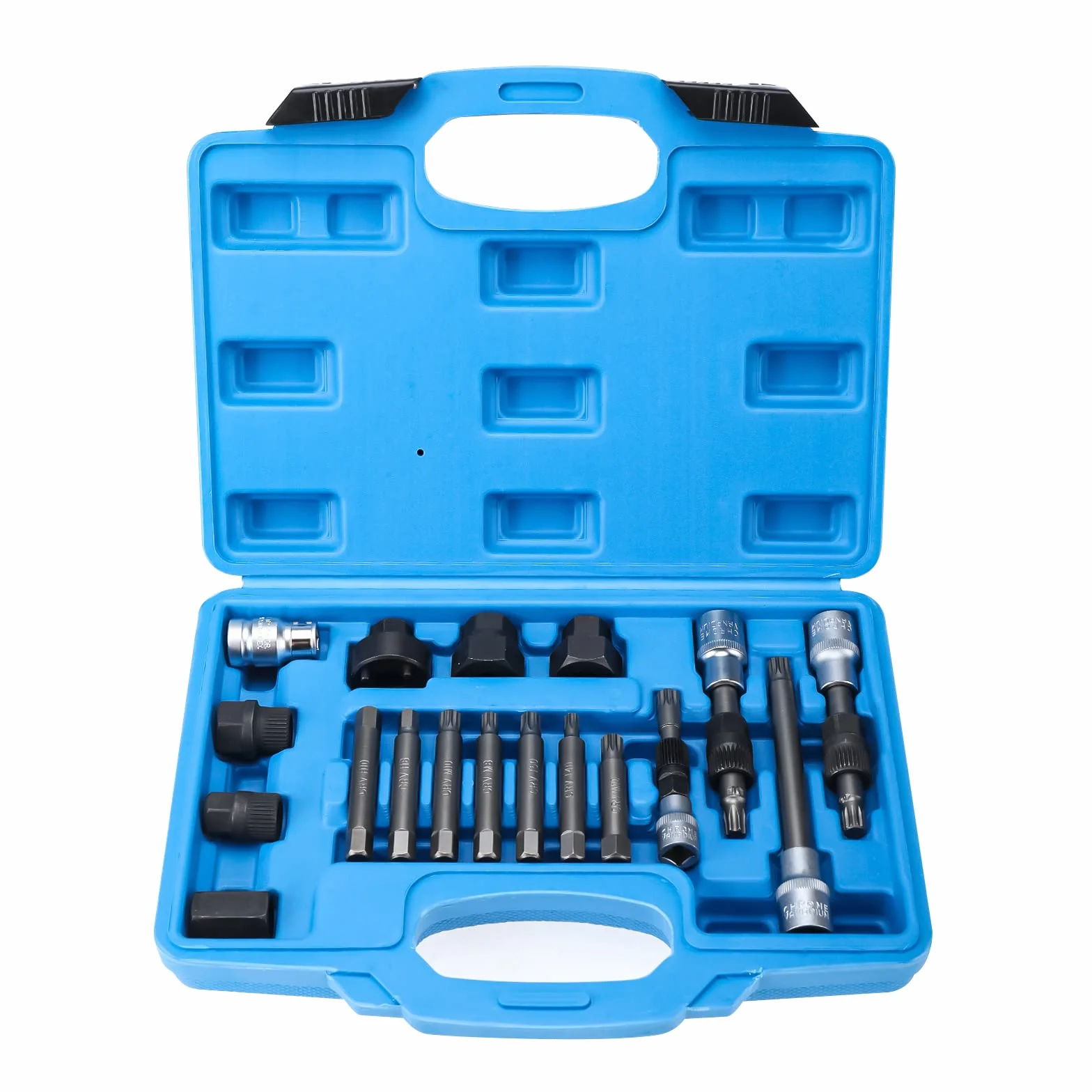 BOOMSTART 18pcs Strumenti per la rimozione della puleggia dell'alternatore automobilistico, Kit di Strumenti per la rimozione della Ruota Libera del generatore