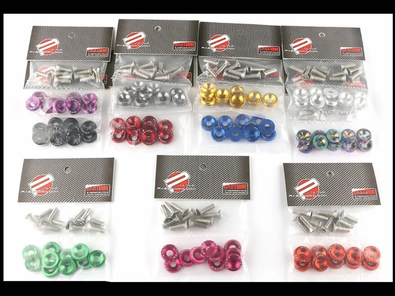 Wambere 10 dischi universali M6 x 20 mm, per auto, in alluminio, per paraurti, rondella per parafango, per auto, colore blu