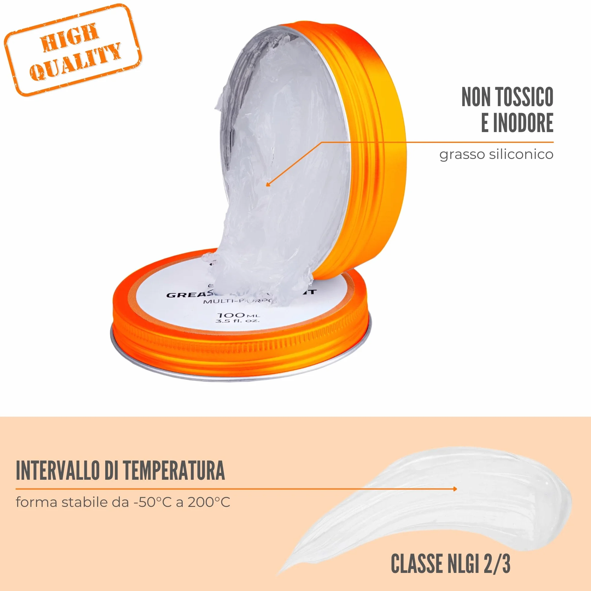 Prounol Grasso al Silicone 100 ml - Grasso Siliconico Multiuso - Pasta Dielettrica - Grasso Lubrificante per Gomma HT Impermeabile - per Guarnizioni auto, Oring, Isolante Elettrico