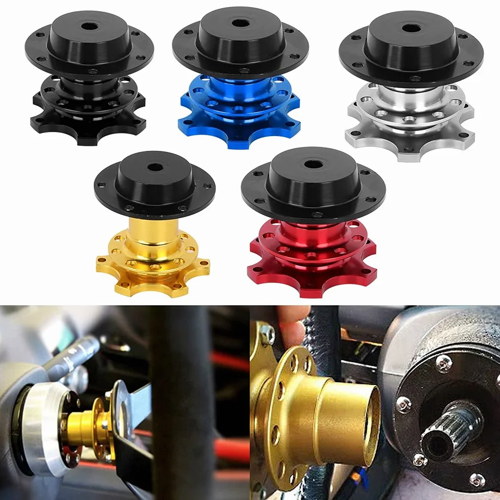 Volante Universale Adattatore Mozzo Sgancio Rapido 6 Fori Kit Scatto Strumento Riparazione Auto Race Rally Motorsport Oro
