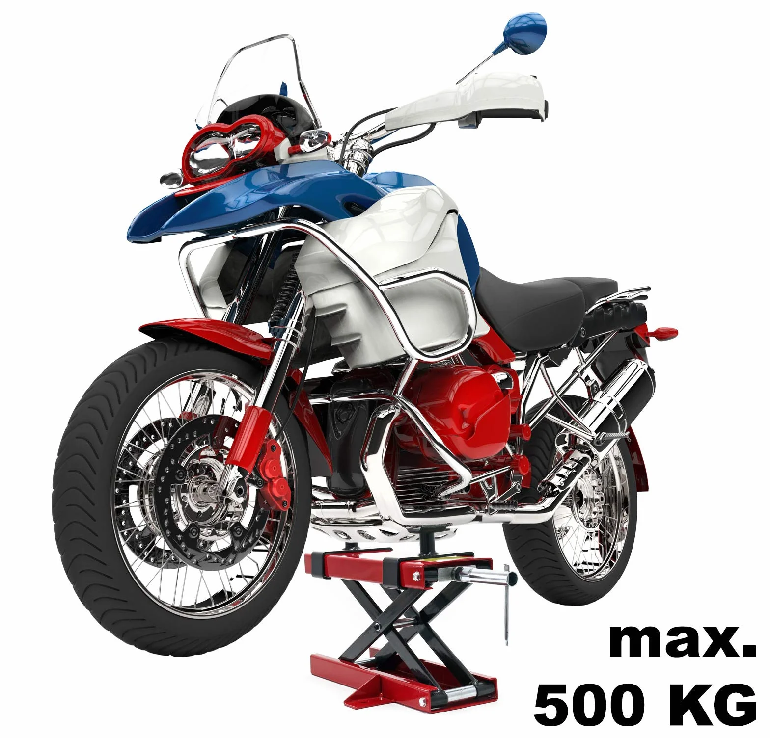 Wiltec Alzamoto centrale fino a 500 kg Sollevatore moto Minilift Pedana di sollevamento