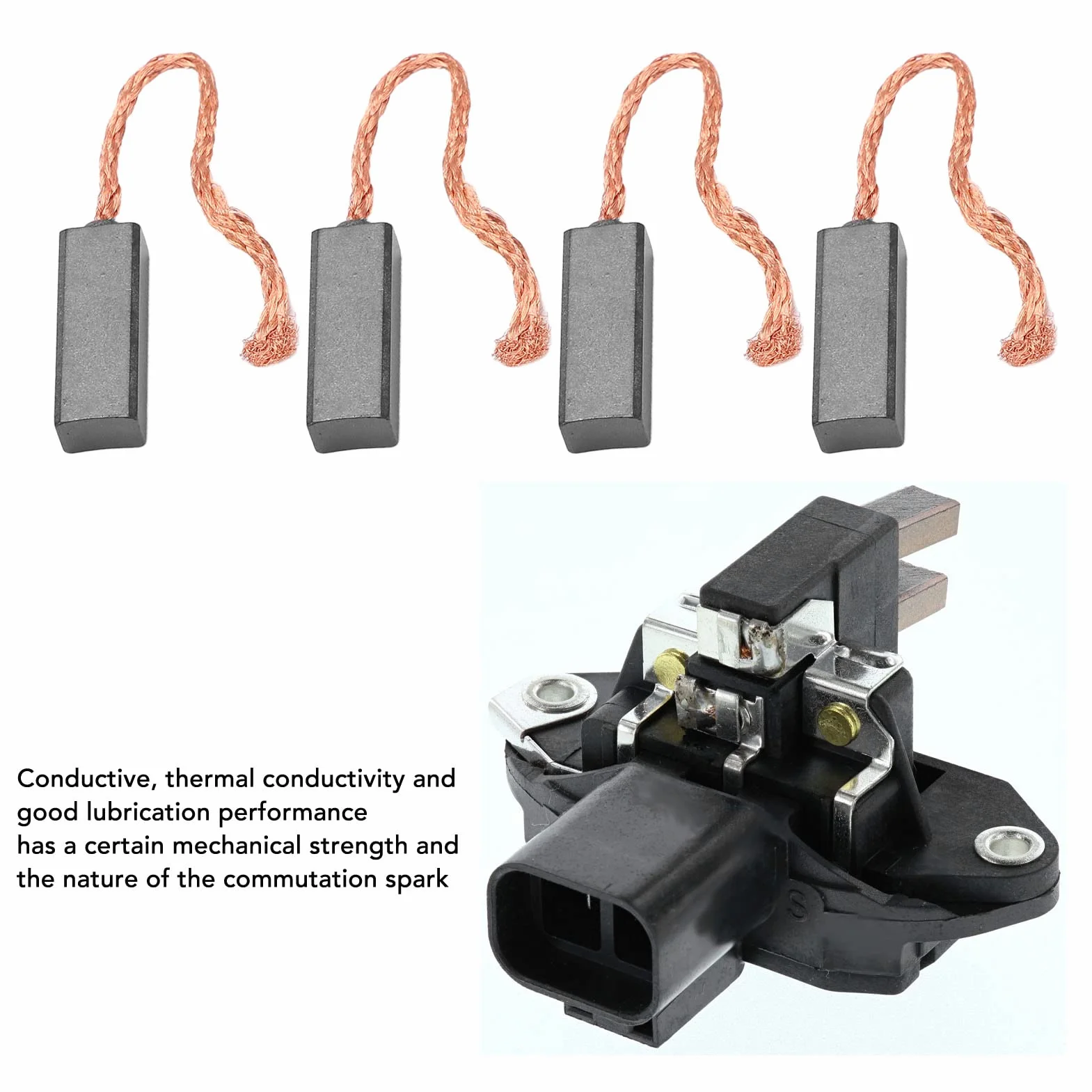 Brx40710 Kit di Riparazione Regolatore Alternatore Set 4 Spazzole per Motore Elettrico Generatore