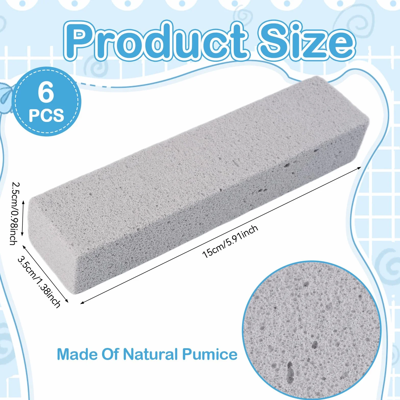 Spazzola Pietra Pomice Detergente 6 Pezzi per WC, Griglie, Cucine, Bagno