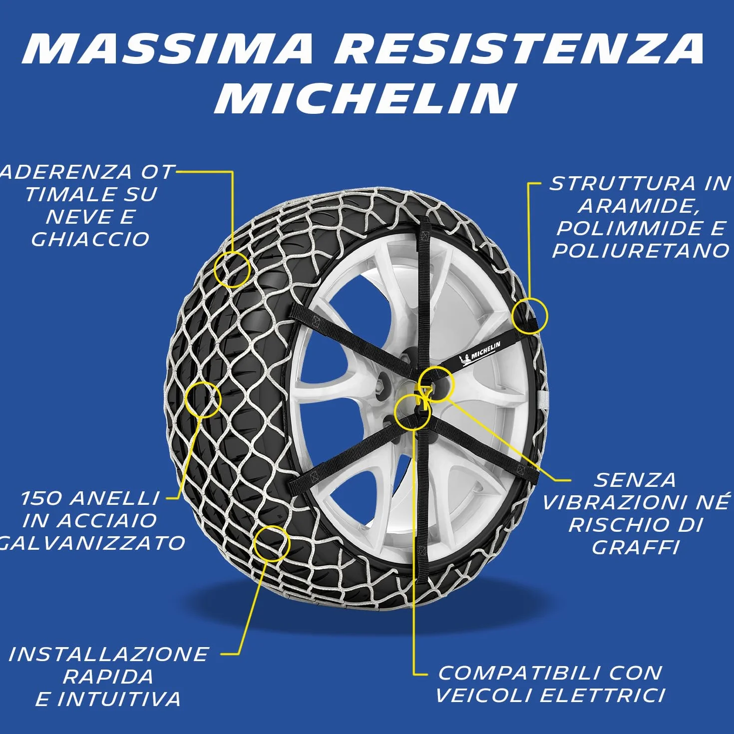MICHELIN EASY GRIP Limited Catene da neve composite, resistenti e di rapido montaggio, E9