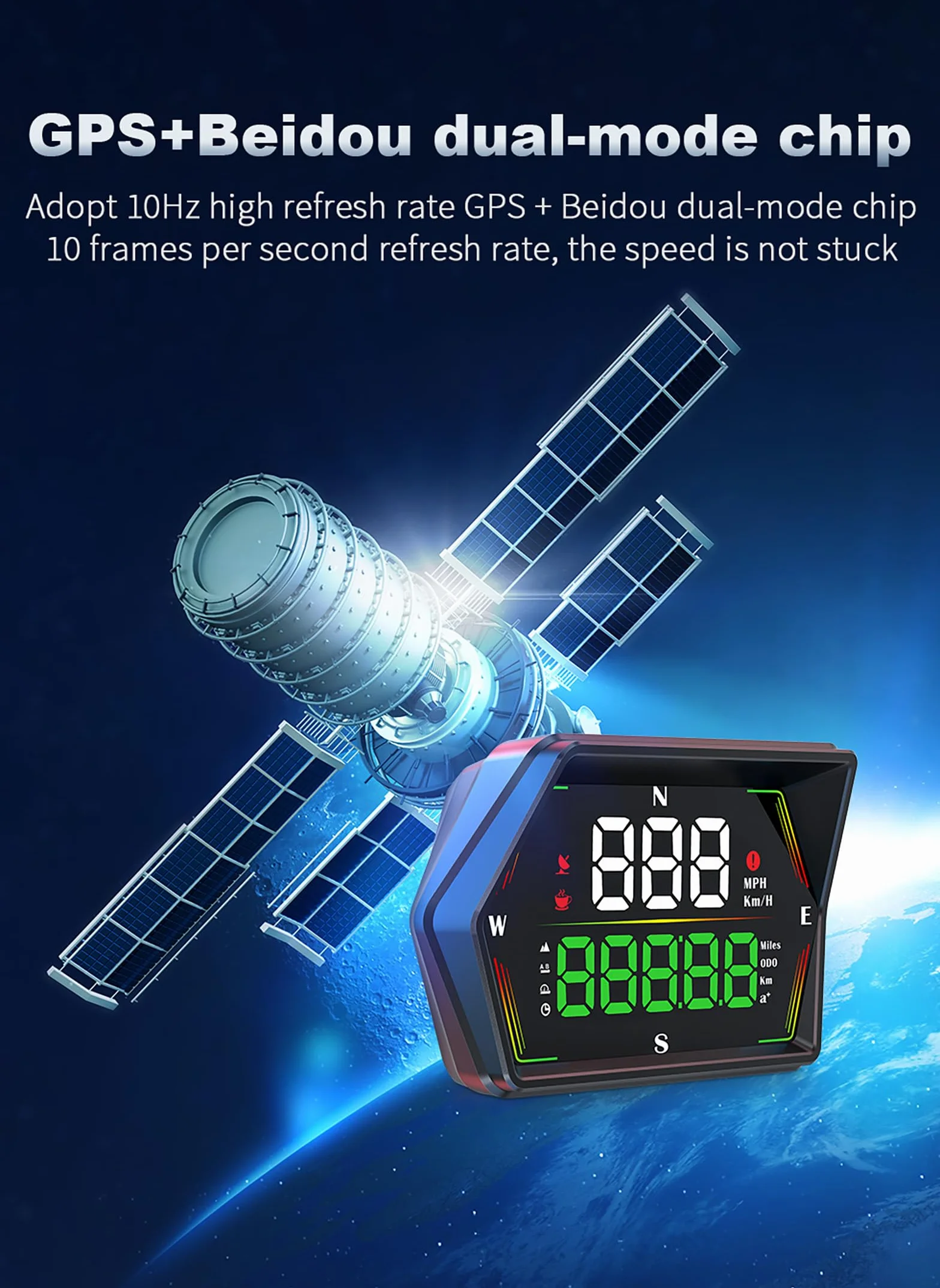 ELLENNE G21 HUD GPS Display Velocità Tachimetro Digitale per Auto Moto con Avviso Superamento Velocità