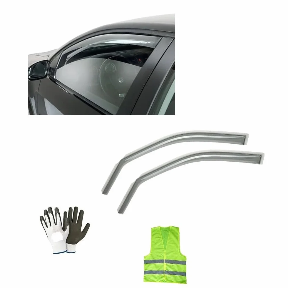 COMPATIBILE CON FIAT 500 3P 16 in poi 12.809 DEFLETTORE ARIA ANTIVENTO PER VETRO AUTO (2 PEZZI) COPPIA DI DEFLETTORI ANTERIORI PER PIOGGIA E VENTO FARAD