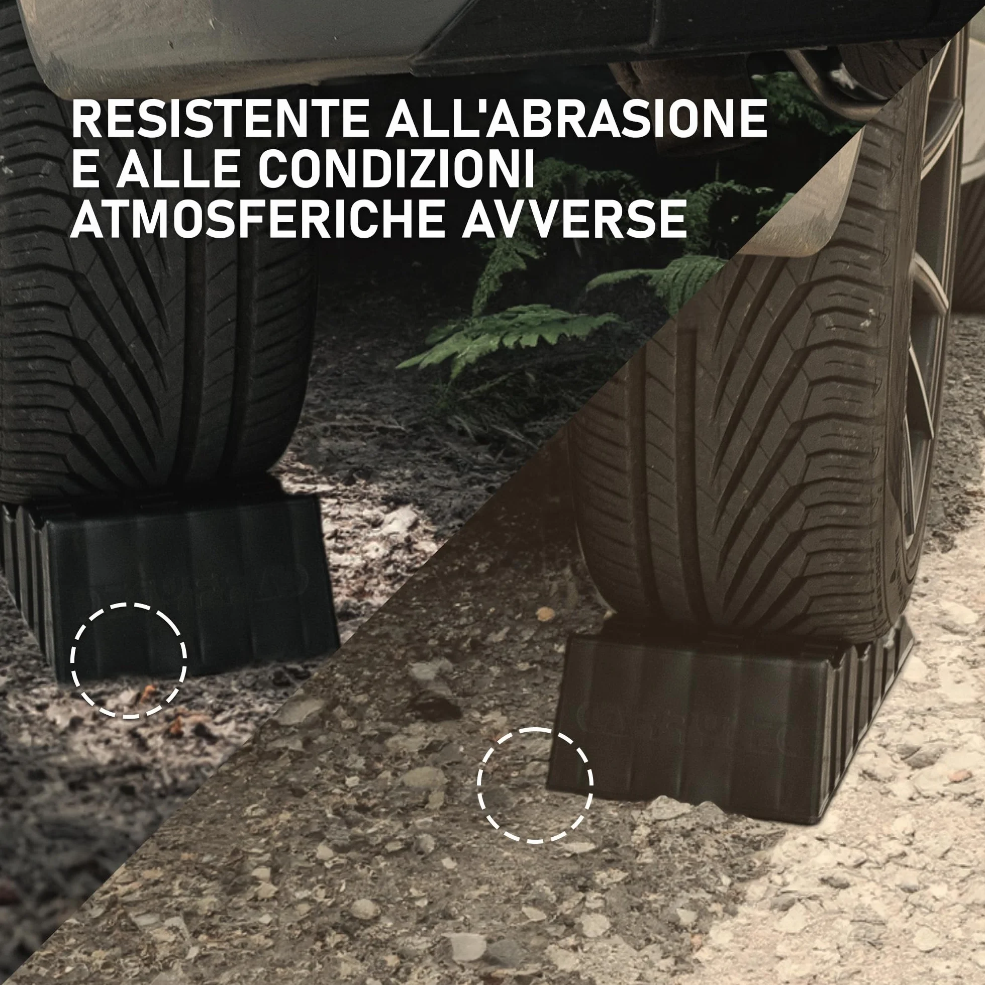 CHROMEMASTER | Rampe per Case Mobili, Camper, Roulotte; Cunei Livellatori Camper; 2 Pezzi in Dotazione | Rampe Livellatrici per Auto; Portata Fino a 4 Tonnellate; Robusto Materiale Plastico
