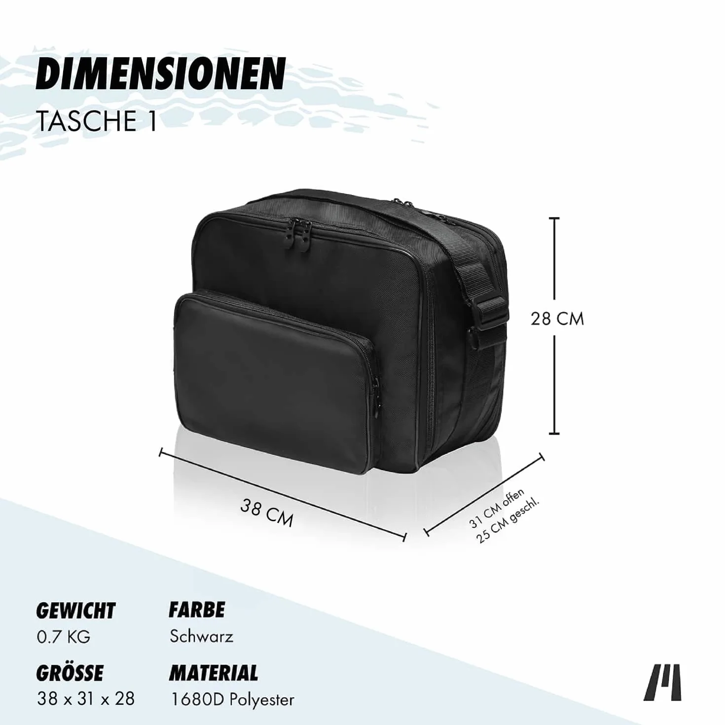 Getmore Parts Borse interne per valigie laterali moto (Vario) adatte BMW R1250GS, R1200GS, F850GS, F750GS | dal 2013 | accessori da viaggio in moto