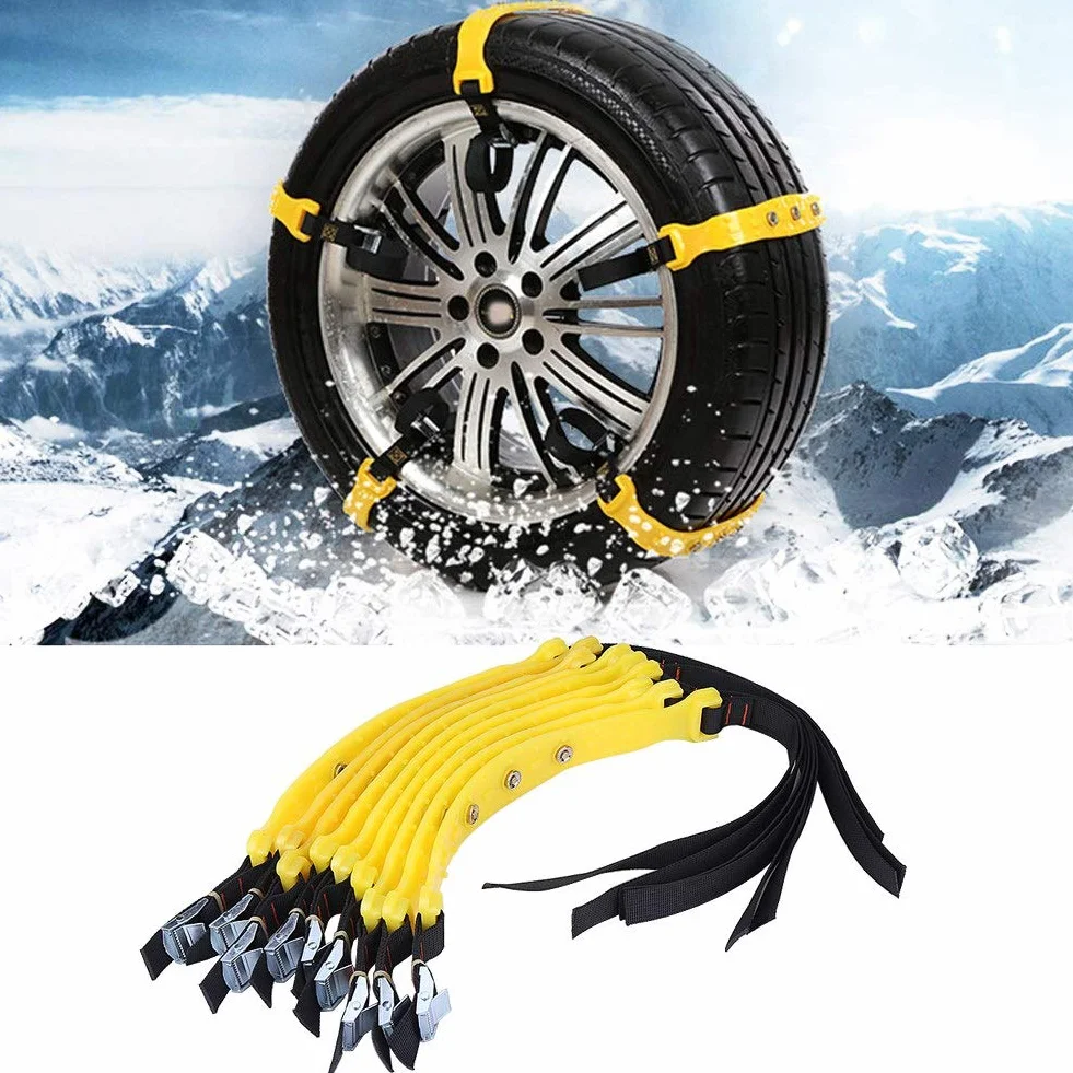 Catene neve universali automatiche Anti Skid Nail per auto SUV camion larghezza pneumatico 185-225 mm set 10