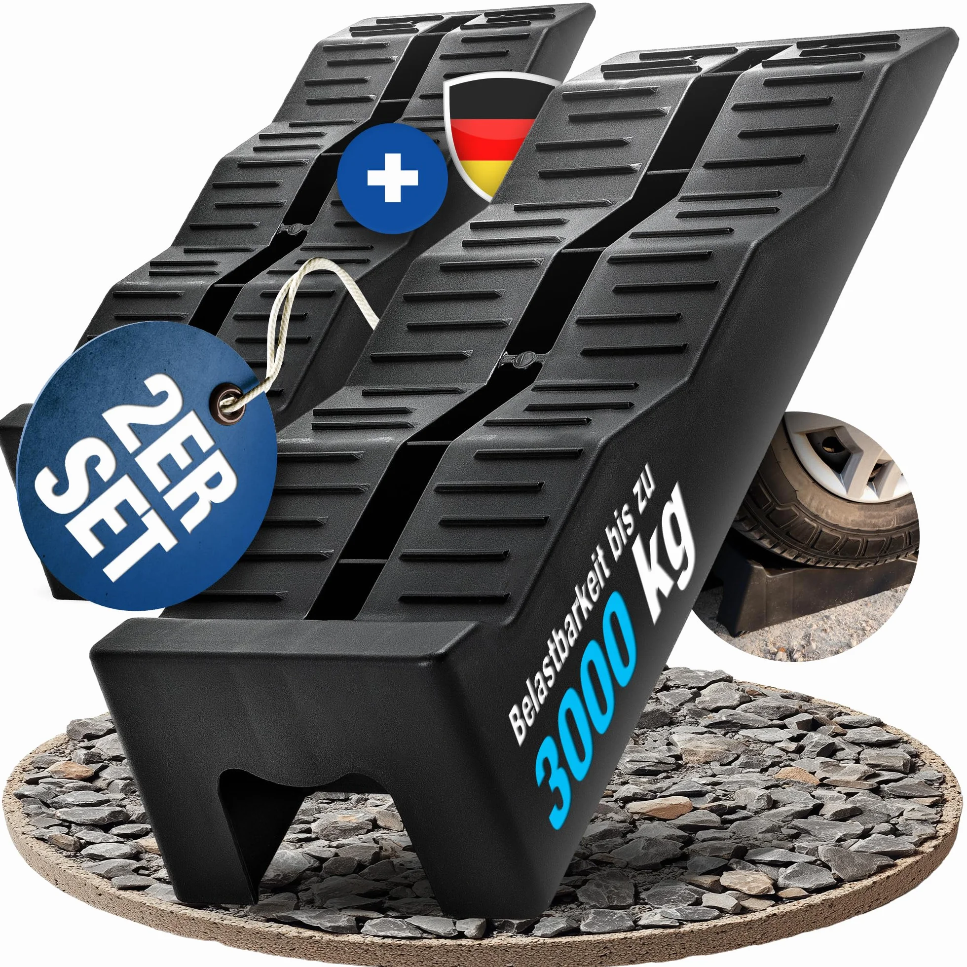 Set di cunei di livellamento per camper 3 livelli 3000 kg antiscivolo