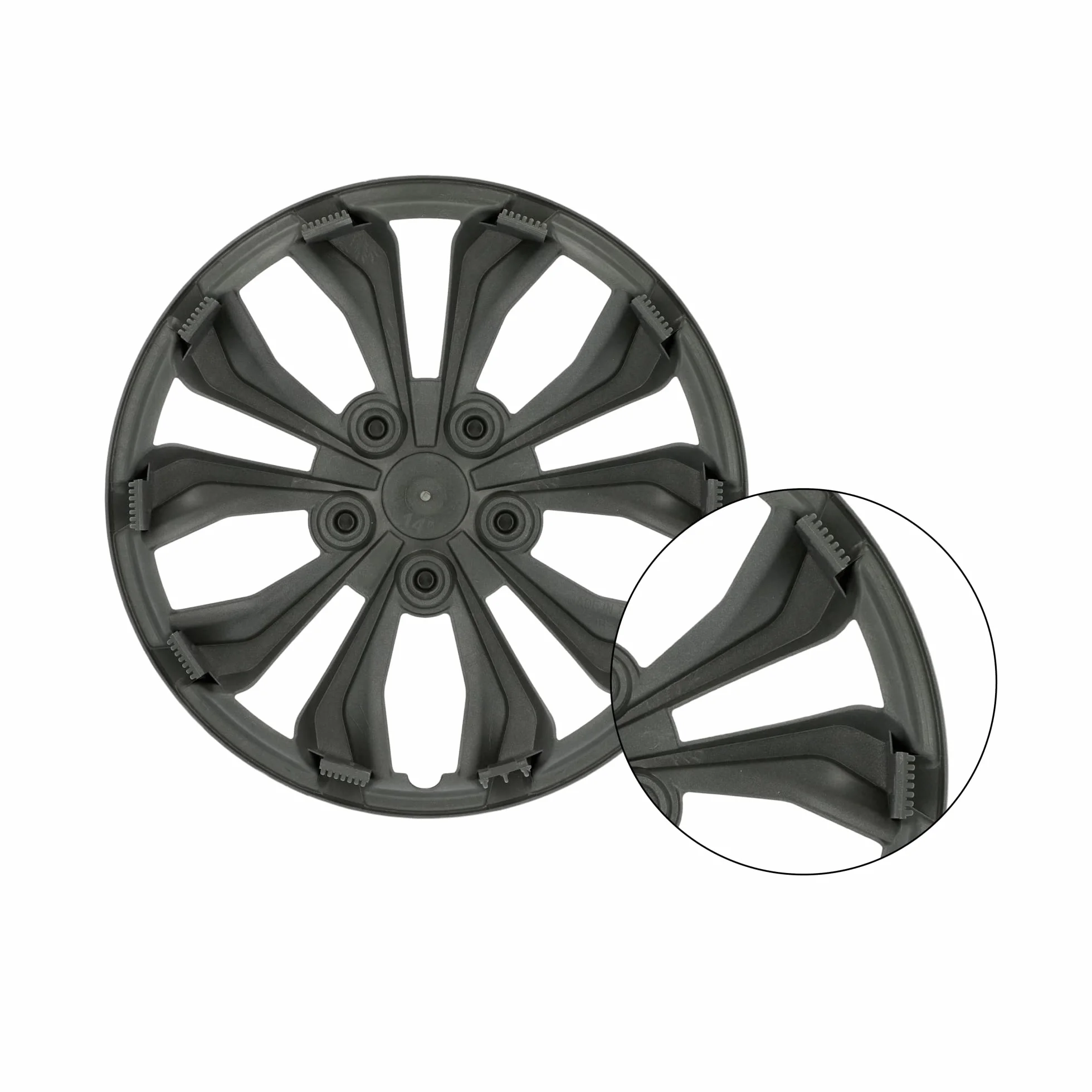Cartrend 75568 Daytona Coprimozzi 15" (38.1 cm) Set 4 Czarny Srebrny