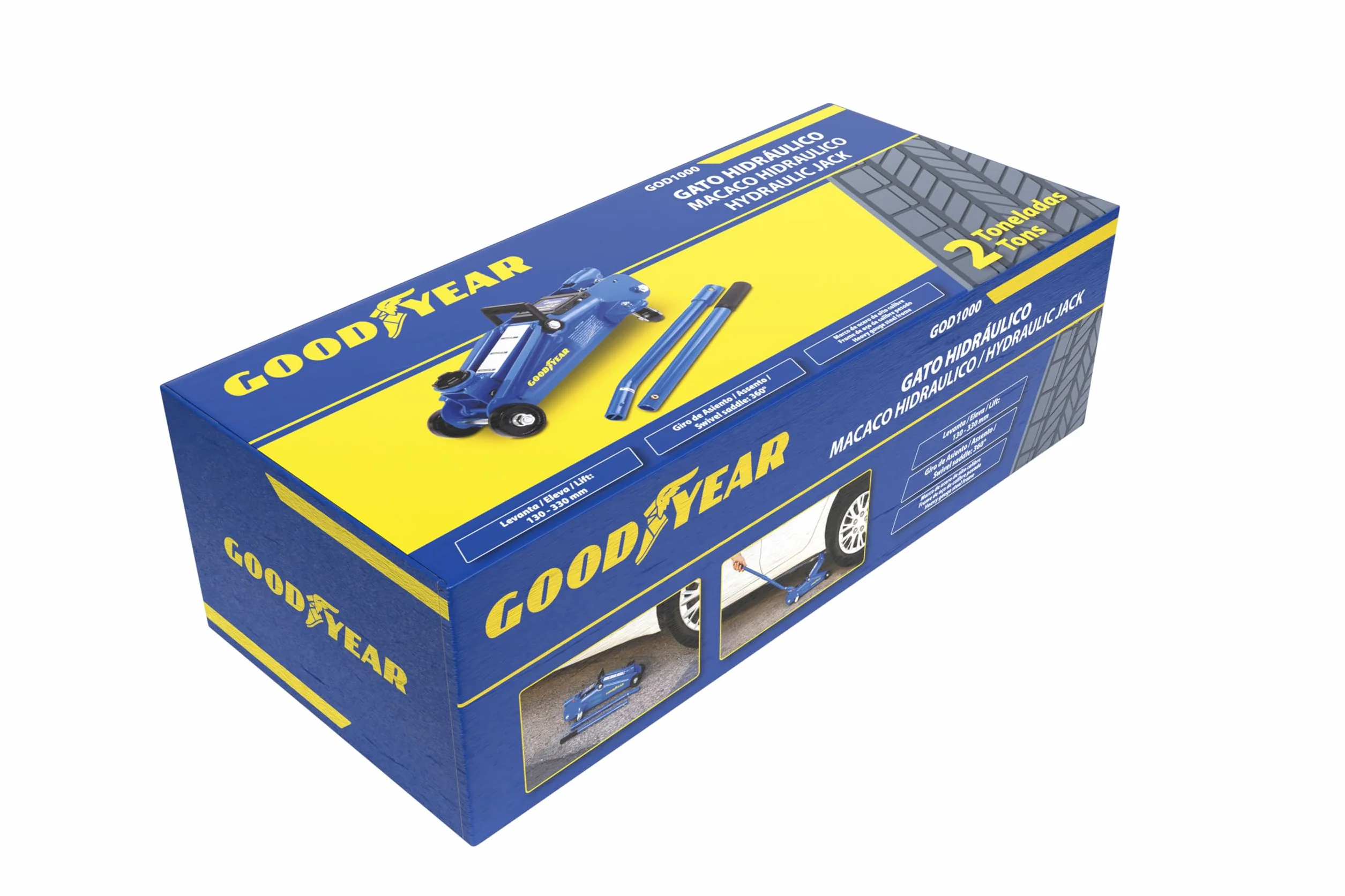 Goodyear GOD1000 Martinetto Idraulico a Carriola 2 Tonnellate Blu