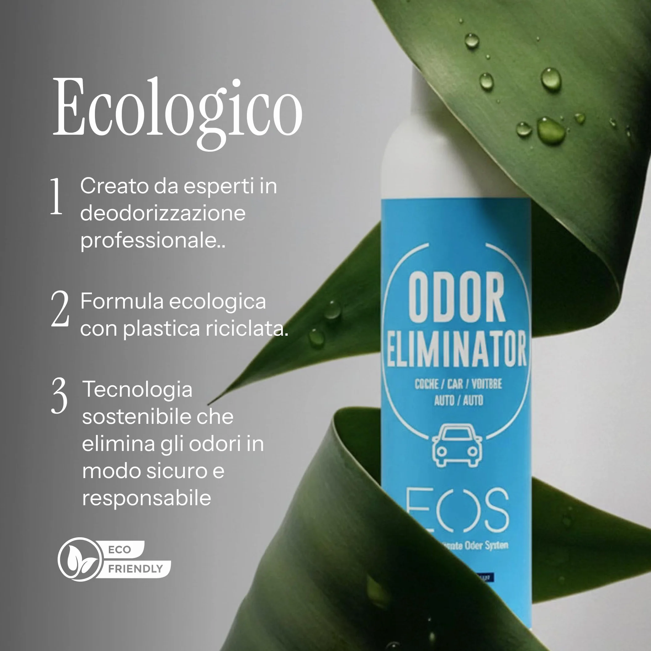 EOS Elimina Odori Auto Spray Neutralizzatore Odori Fumo Sudore Animali Deodorante Auto Interni Tessuti Profumatore Nuovo Fresco 1 Pezzo