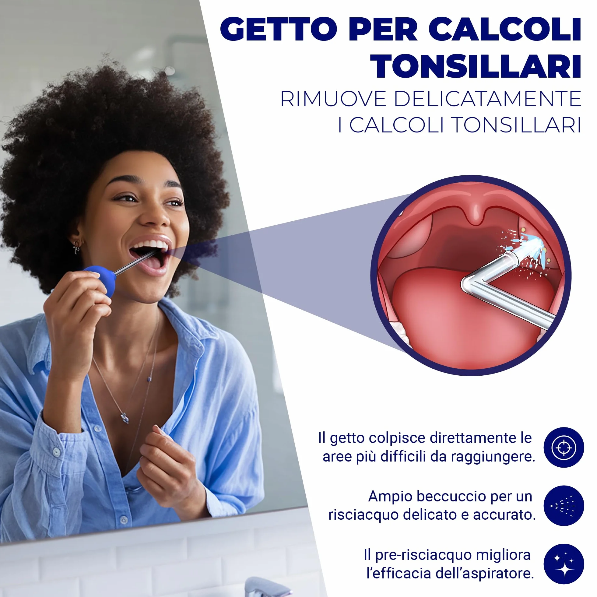 Oravix Pipetta Per Calcoli Tonsillari, Aspiratore Tonsille, 3-in-1 Kit Rimozione Calcoli Tonsillari