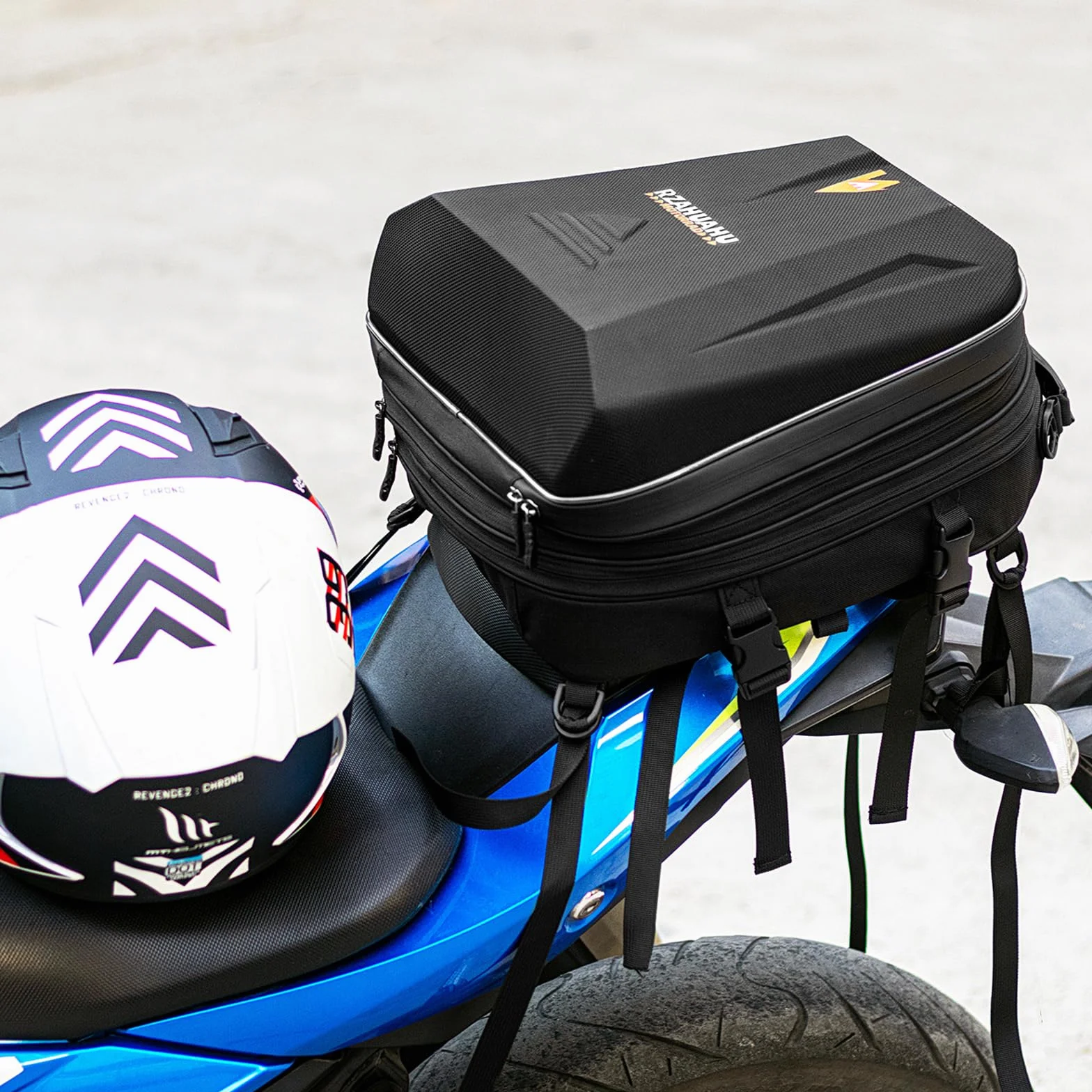 UBORSE Borsa Posteriore Moto Impermeabile 20L-28L Espandibile Nero