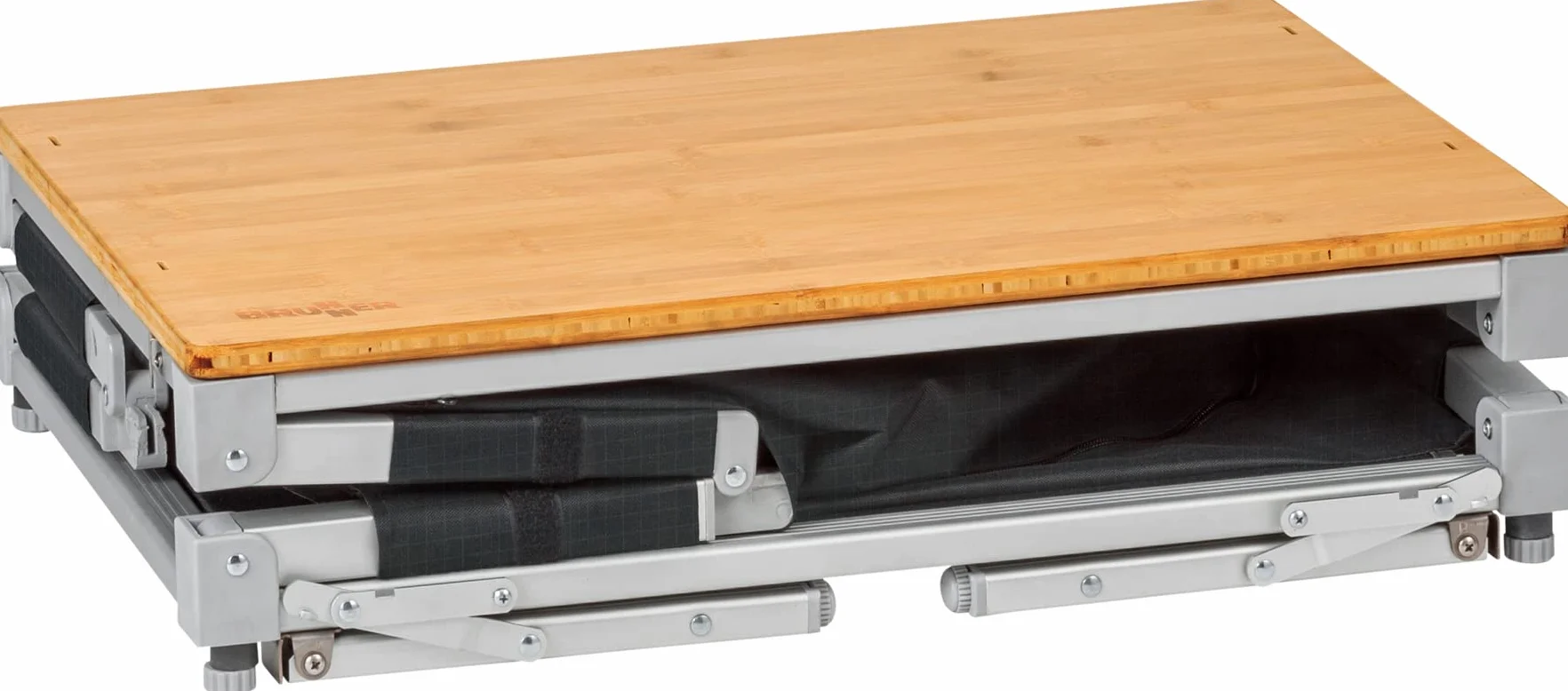BRUNNER 0422091N.C06 Mobiletto Cucina da Campeggio Compatto Salvaspazio Ideale per Van e Minibus Azabache Cube con Piano in bambù