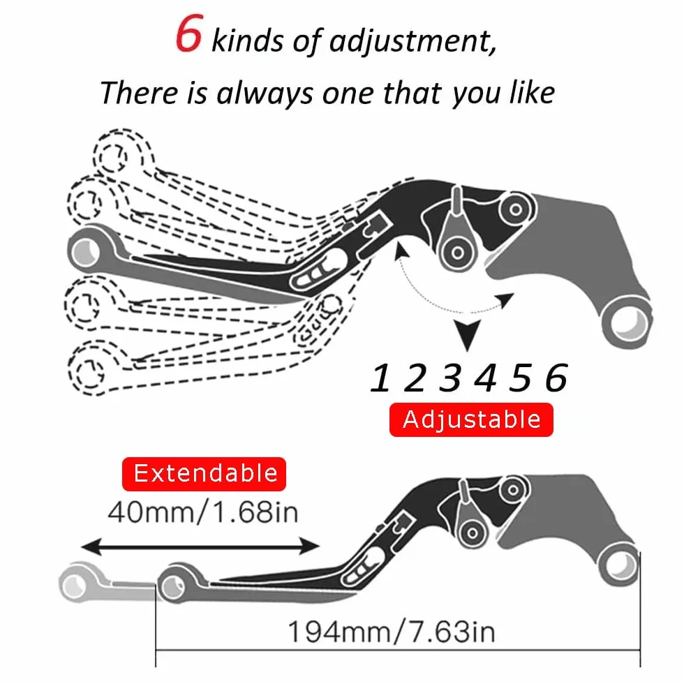 Regolabile Leve Freno e Frizione Set per CFMOTO 400NK 650NK 2023 400GT 650GT 2022 700CLX 2022 800MT - Nero