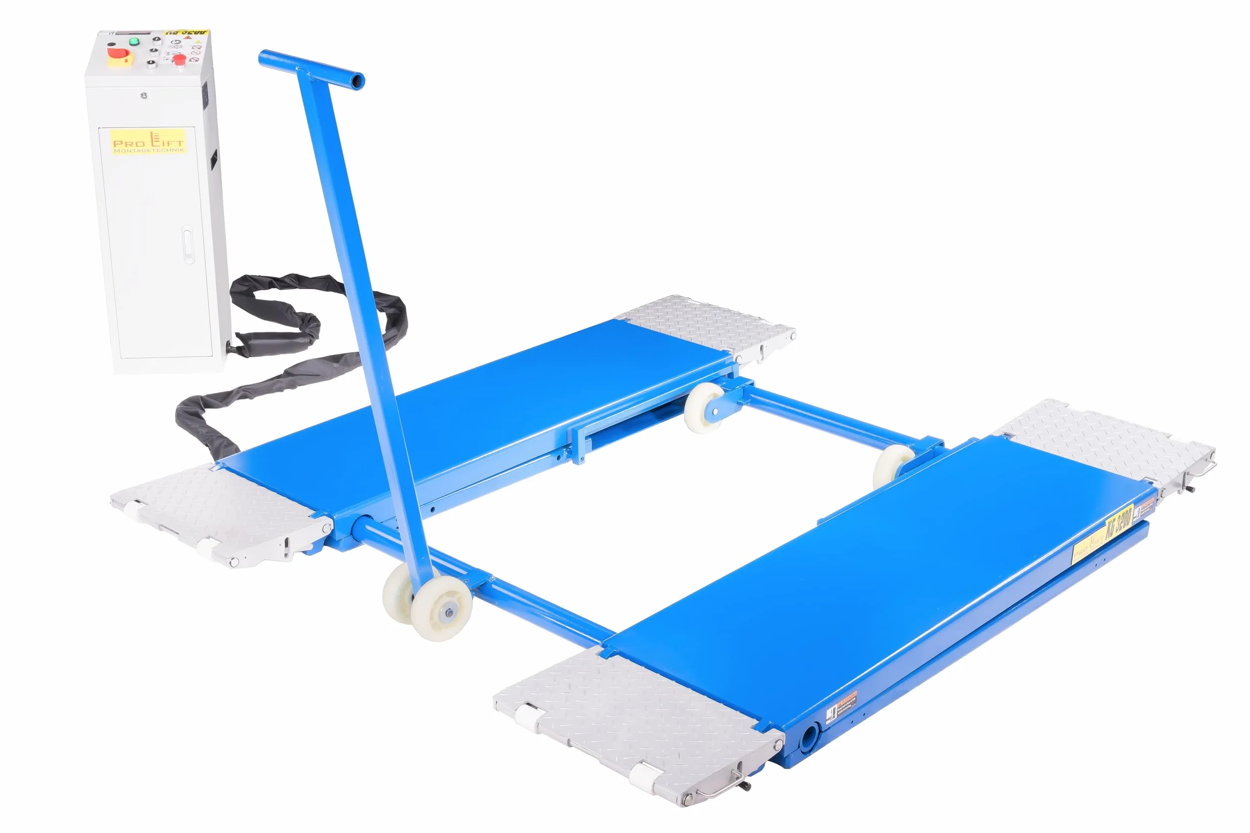 Sollevatore a forbice 3,2t elettroidraulico, con kit di manovra 230 Volt con sblocco elettrico automatico